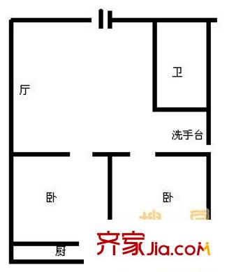 新元小區(qū) 2室 戶型圖