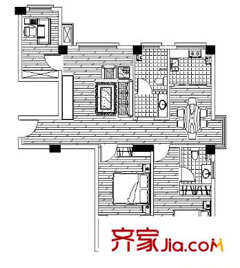 東方春天戶型圖戶型圖 3室2廳2衛(wèi)1廚