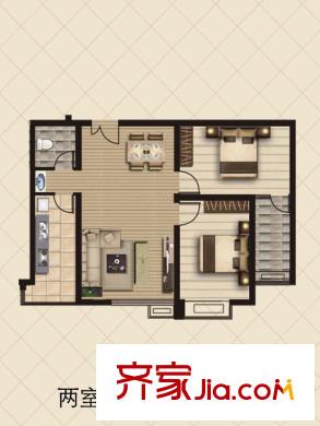 聯(lián)運(yùn)家園戶型圖Q戶型 2室2廳1衛(wèi)1廚