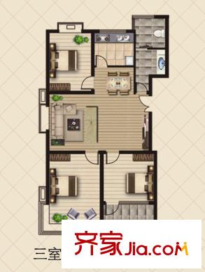 聯(lián)運(yùn)家園戶型圖L戶型 3室2廳1衛(wèi)1廚