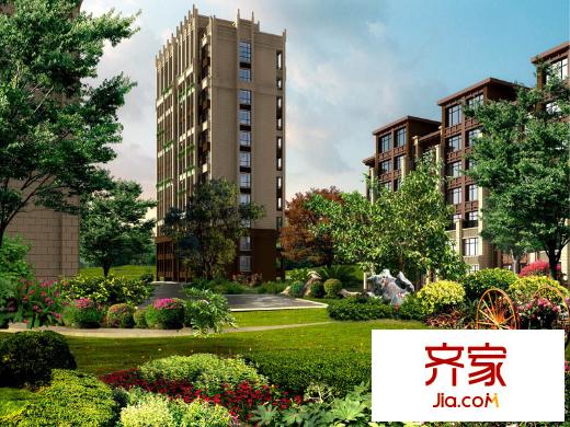 濰城春天外景圖高層景觀效果圖