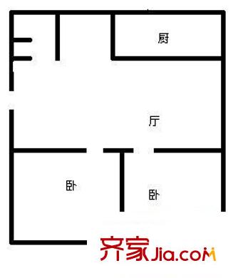 西上虞小區(qū) 2室 戶型圖