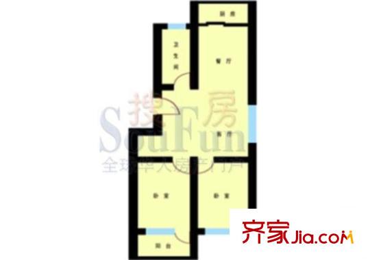 華麗世家戶型圖戶型圖 2室2廳1衛(wèi)1廚