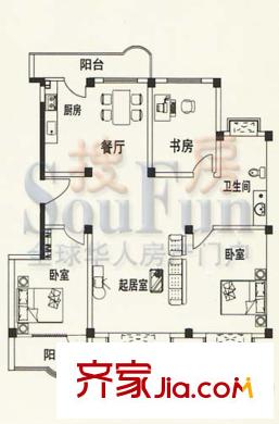 華實小區(qū)戶型圖一期27號樓戶型圖 3室2廳1衛(wèi)1廚
