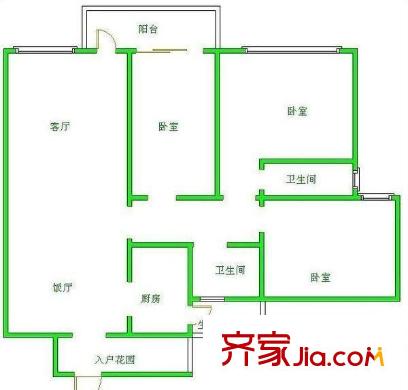 金城商苑 戶型圖 3室2廳2衛(wèi)