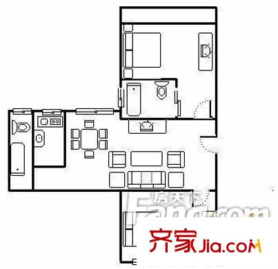 金城商苑 戶型圖 2室2廳2衛(wèi)