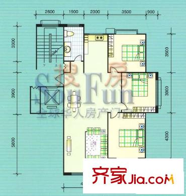 三友文錦苑戶型圖浪漫藝所 3室2廳1衛(wèi)1廚