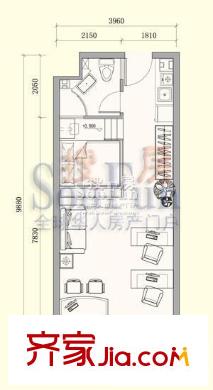 金沙城市廣場(chǎng)戶型圖1-18.21.25 1室1廳1衛(wèi)1廚
