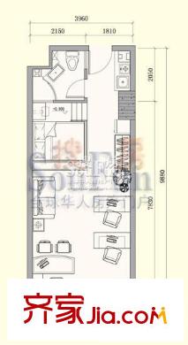 金沙城市廣場(chǎng)戶型圖1-19.20.22.23 1室1廳1衛(wèi)1廚