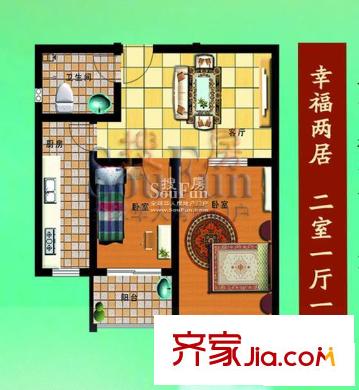 麗陽四季戶型圖幸福兩居 2室1廳1衛(wèi)1廚