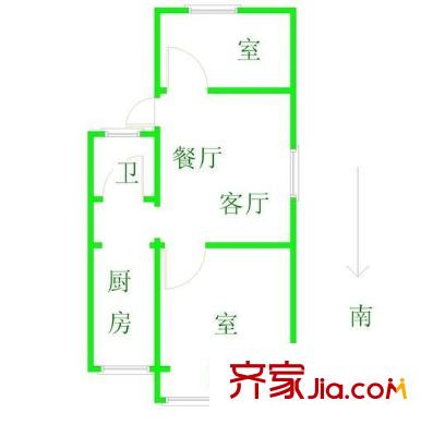 臥龍小區(qū) 2室 戶型圖