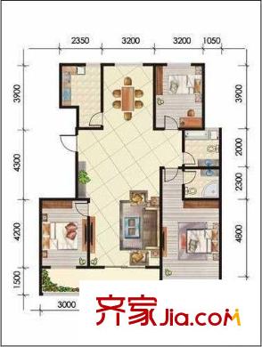 北苑小區(qū)戶型圖戶型圖（3室2廳1廚1衛(wèi)） 3室2廳1衛(wèi)1廚