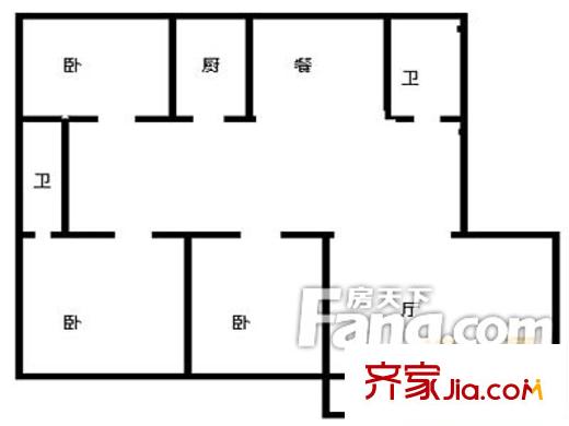 怡和星國際戶型圖戶型圖 3室2廳2衛(wèi)1廚