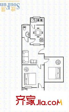 濰柴宿舍 2室 戶型圖