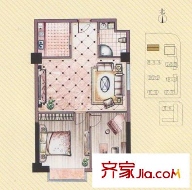 盛世華廷戶型圖10號(hào)樓星空間公寓戶型圖 2室1廳1衛(wèi)1廚