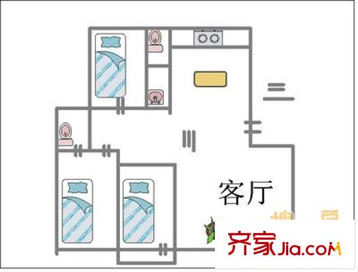舜都花園 3室 戶型圖