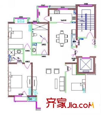 龍居苑戶型圖高層3戶型圖 3室2廳2衛(wèi)1廚