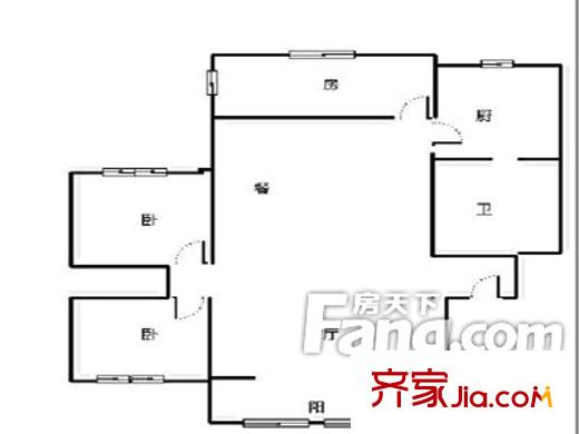 公安局宿舍(奎文)戶型圖戶型圖（20130308） 2室2廳1衛(wèi)1廚