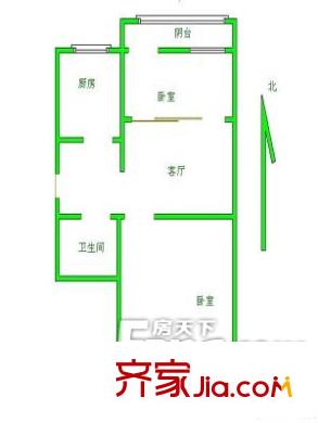 公安局宿舍(奎文)戶型圖戶型圖（20130308） 2室1廳1衛(wèi)1廚