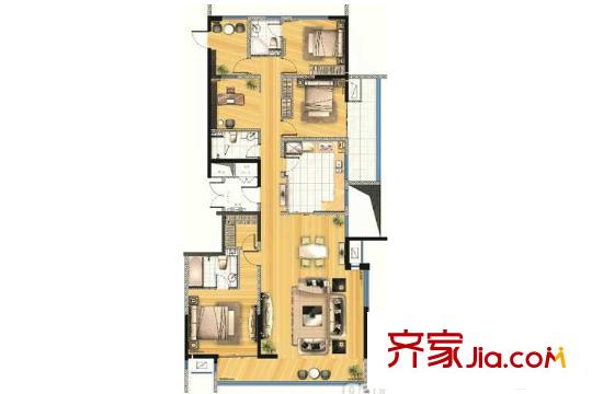 陽光100鳳凰社3#樓222平方米戶型 