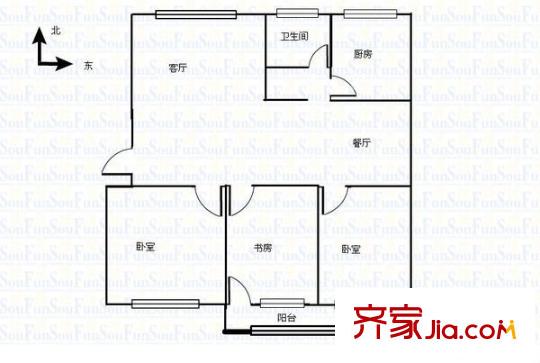 櫻園小區(qū)3室 戶型圖