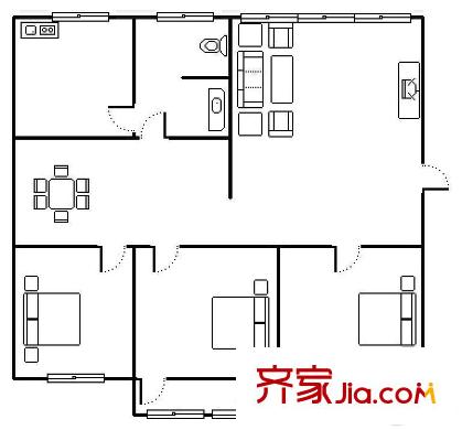 櫻園小區(qū) 3室 戶型圖