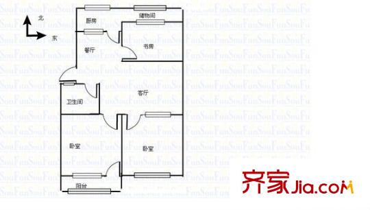櫻園小區(qū) 3室 戶型圖