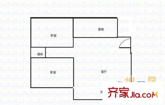 博雅德園 2室 戶型圖