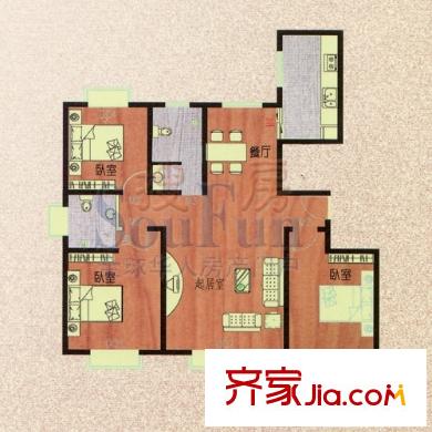 鼎邦麗池戶型圖高層戶型 3室2廳2衛(wèi)1廚