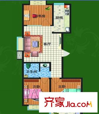 金都名苑戶型圖高層戶型 3室2廳1衛(wèi)1廚