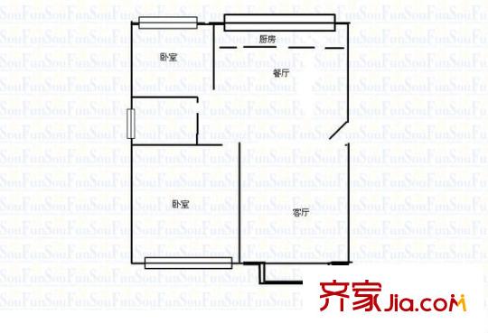 盈福廣場 2室 戶型圖