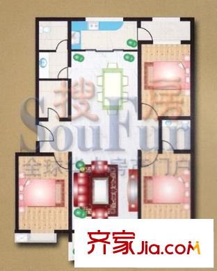 盈福廣場 4室 戶型圖