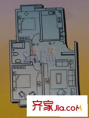 西城名都戶型圖2室1廳1衛(wèi)1廚