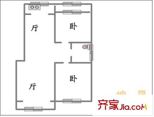 玉清嘉苑 2室 戶型圖