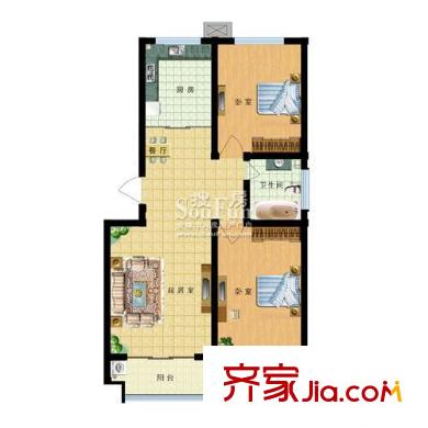 欣泰盛和苑戶(hù)型圖10#-D4 2室2廳1衛(wèi)1廚