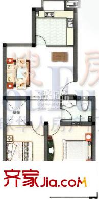 鳶都新城戶型圖G戶型 2室2廳1衛(wèi)1廚
