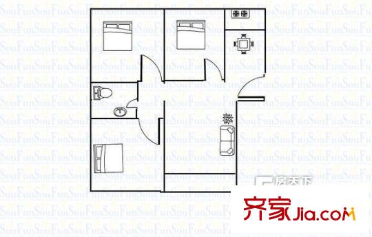 清荷園戶型圖戶型圖（3室2廳1廚1衛(wèi)） 3室2廳1衛(wèi)1廚