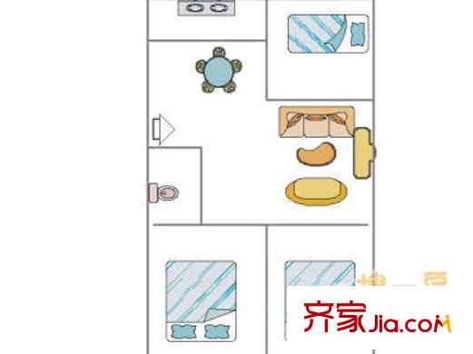 早春園小區(qū) 3室 戶型圖