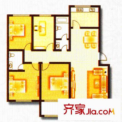 美麗華小區(qū)戶型圖戶型(1) 4室2廳2衛(wèi)1廚