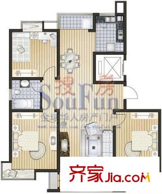 新港灣花園 4室 戶型圖
