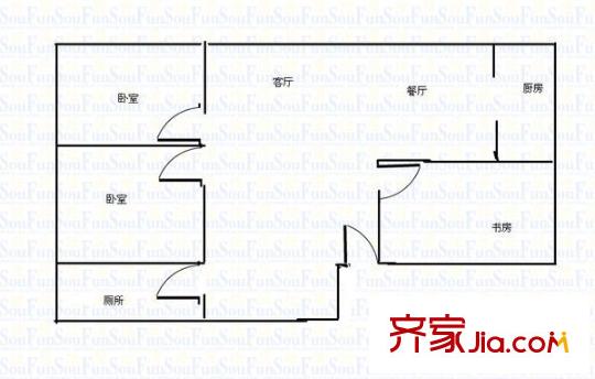 櫻園西區(qū) 3室 戶型圖