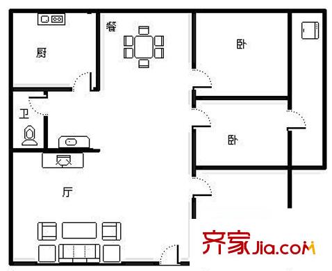 櫻園西區(qū) 3室 戶型圖