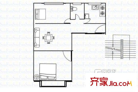 櫻園西區(qū)戶型圖戶型圖（2室2廳1廚1衛(wèi)） 2室2廳1衛(wèi)1廚