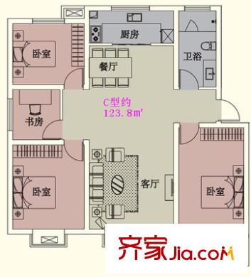新華苑 3室 戶型圖