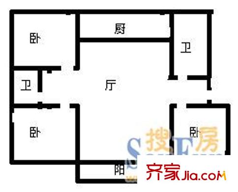 新華苑 3室 戶型圖