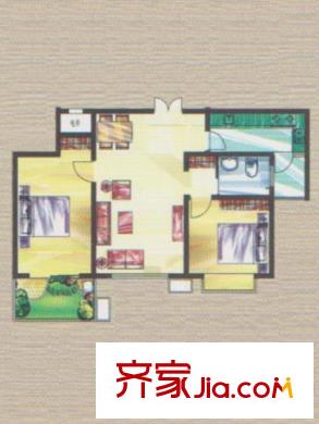 新海楓景戶型圖3#樓3單元 2室2廳1衛(wèi)1廚