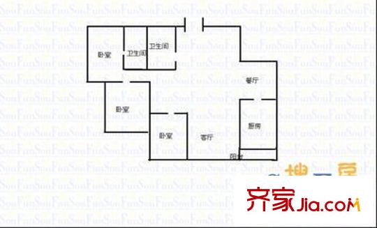 北?；▓@ 3室 戶型圖