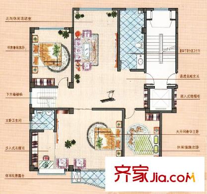 鳳鳴郡戶型圖G戶型四層 5室3廳3衛(wèi)1廚