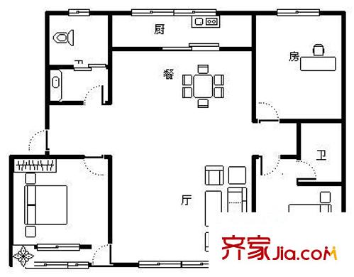 金華苑 3室 戶型圖