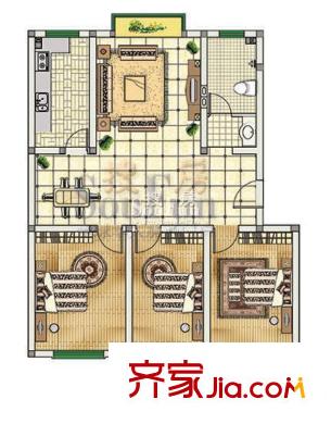 東方世紀(jì)城戶型圖戶型圖 3室2廳1衛(wèi)1廚